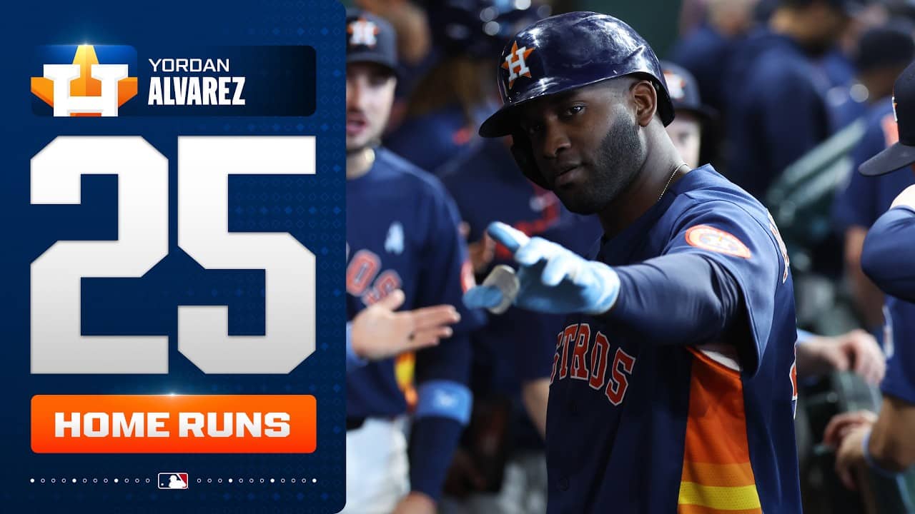 Yordan Alvarez crushes his 25th home run of the season! 🚀 (American League home run leader! 💪)