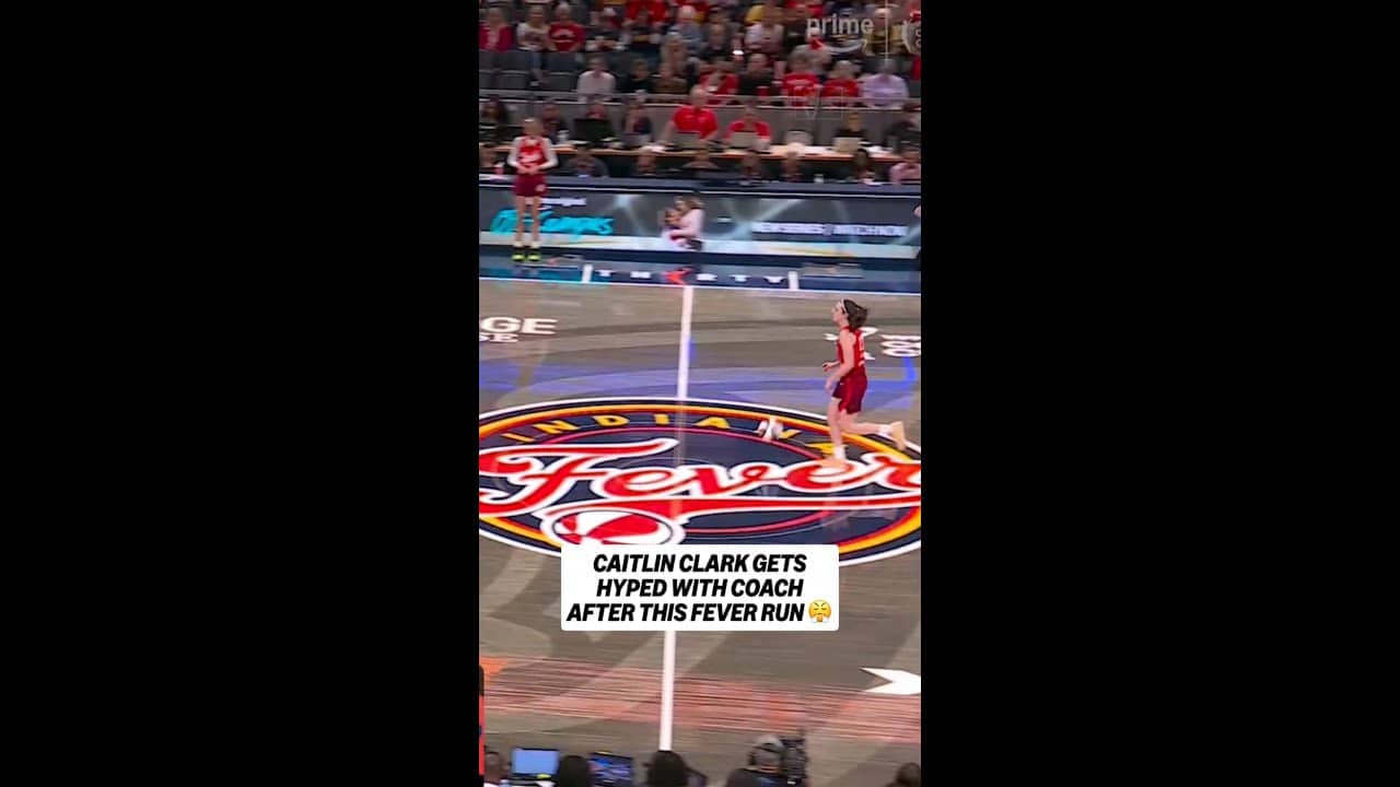 CAITLIN HYPE WITH COACH AFTER FEVER RUN