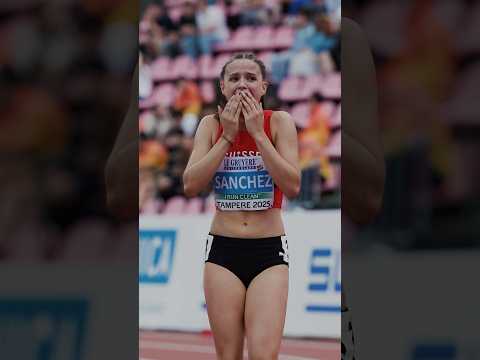 Tears of joy for Jil Sanchez🇨🇭in the 100m hurdles 🏆🥹#Tampere2025 #athletics