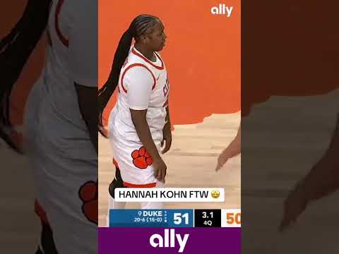 HANNAH KOHN AND THE TIGERS END DUKE’S 17 GAME WIN STREAK 🔥@ally #clemsontigers #accbasketball