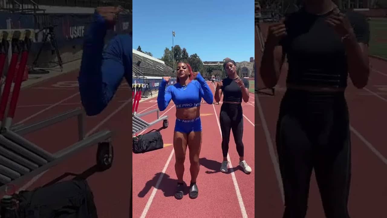 Meet Day mood 😝 They’re bringing that same energy to the LA Grand Prix 🔥 #usatf #dance #trend