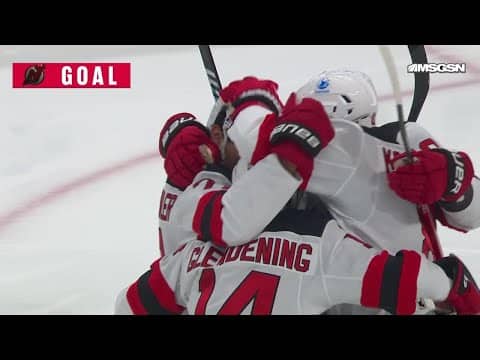 Jonas Siegenthaler scores a goal against the Winnipeg Jets