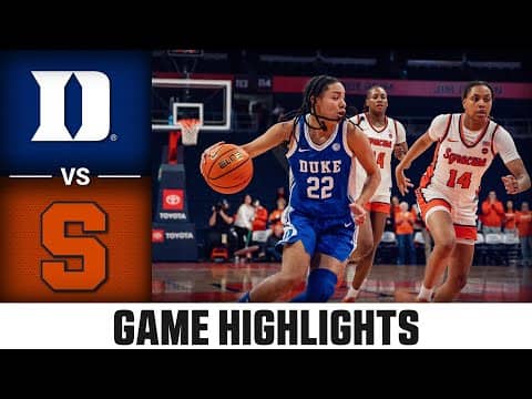 Duke vs. Syracuse Game Highlights | 2025-26 ACC Women's Basketball