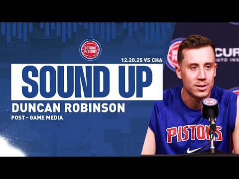 Post-Game Press Conference: Duncan Robinson | Pistons vs. Hornets | 12.20.2025