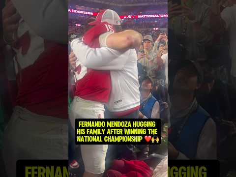 Mendoza went right to his fam after winning the Natty ❤️🙏