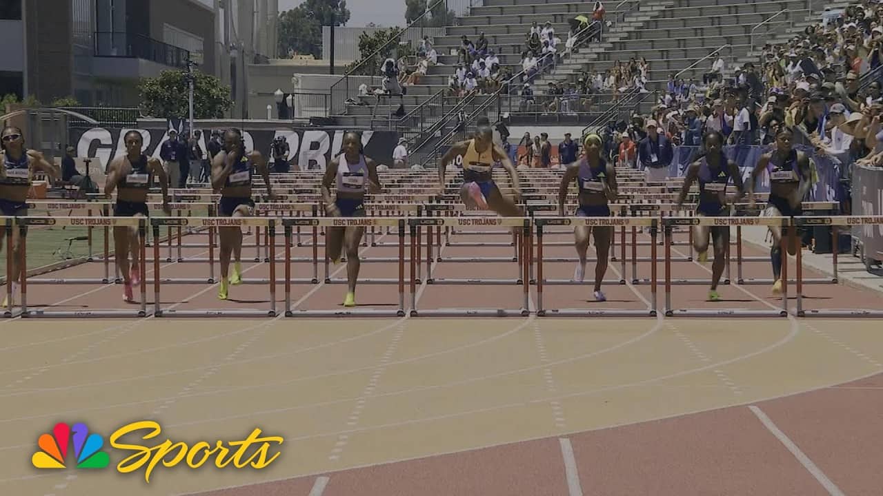 Masai Russell wins 100-meter hurdles comfortably at LA Grand Prix | NBC Sports