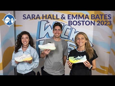 Sara Hall and Emma Bates 2023 Boston Marathon Shoe Lineup