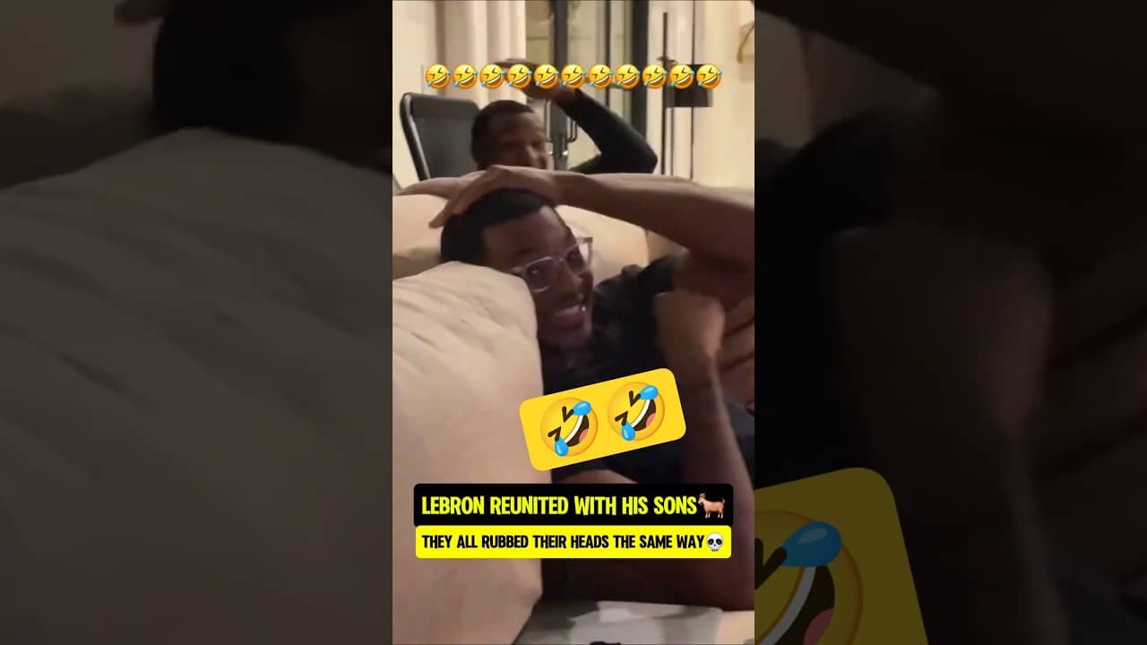 LeBron back home with Bryce & Bronny🐐