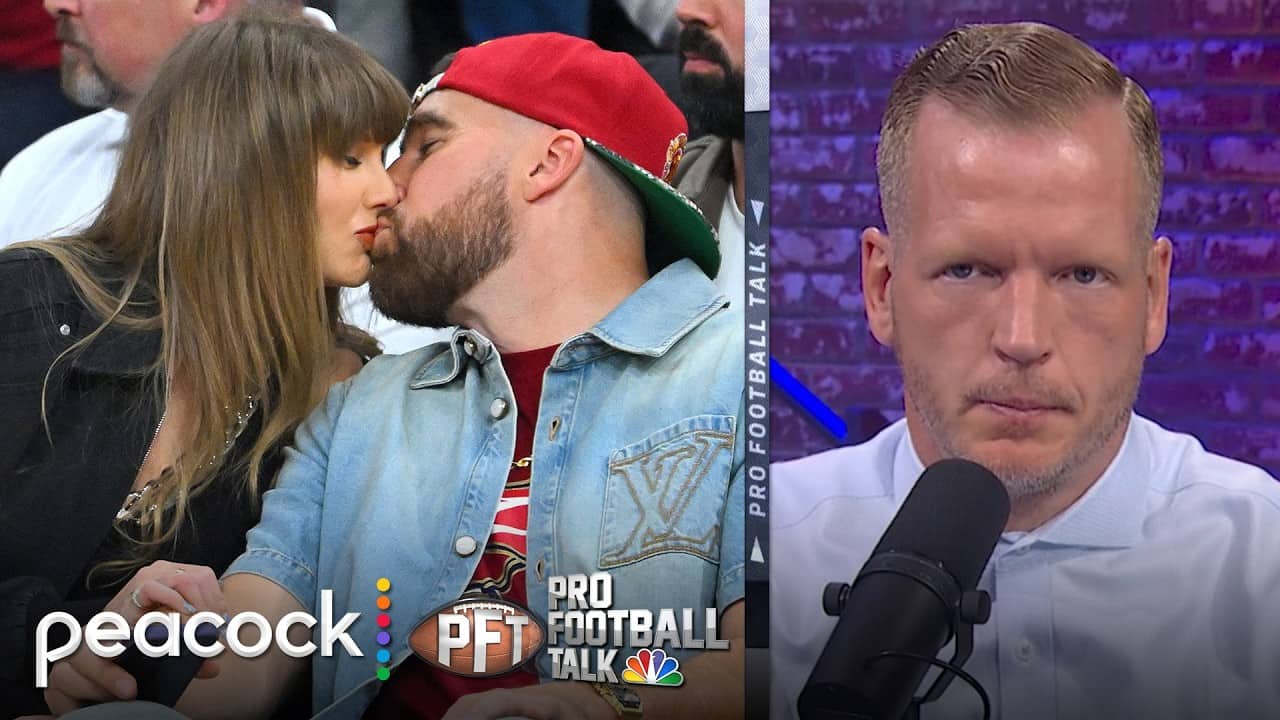 Travis Kelce and Taylor Swift sit courtside at Knicks vs. Cavs | Pro Football Talk | NFL on NBC