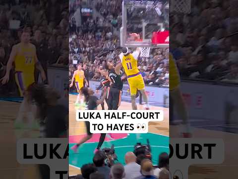 Luka with the half-court lob to Hayes for the reverse slam!