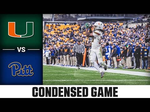 Miami vs Pitt Condensed Game | 2025 ACC Football