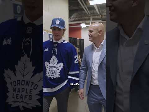 Gavin McKenna walk and talk with Ryan Leslie after being drafted first overall