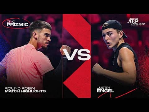 Dino Prizmic vs Justin Engel Highlights | 2025 Next Gen ATP Finals