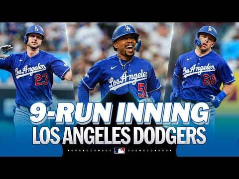 The Los Angeles Dodgers score NINE runs in one inning! 🤯 (Ft. HRs by Tucker, Rushing and Betts! 💥)