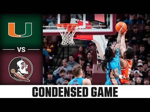 Miami vs. Florida State Condensed Game | 2025-26 ACC Men's Basketball