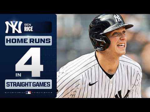 4 straight games with a home run for Yankees' Ben Rice! 🍚 | MLB Highlights