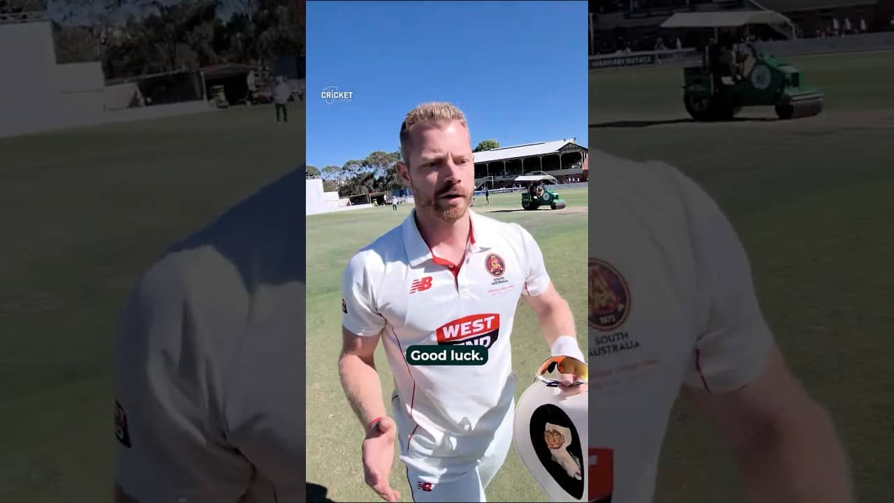 Behind the stumps for Nathan McAndrew's warm up