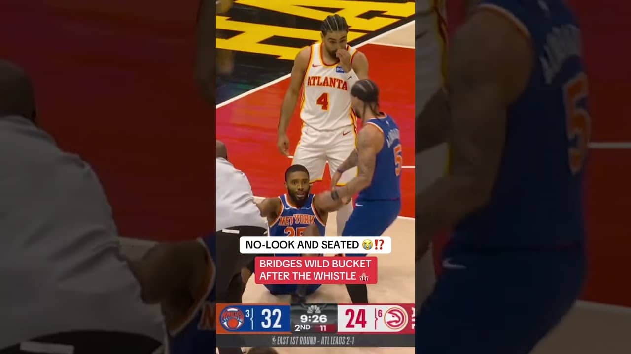 Random trick shot after the whistle from Bridges 😂 🔥