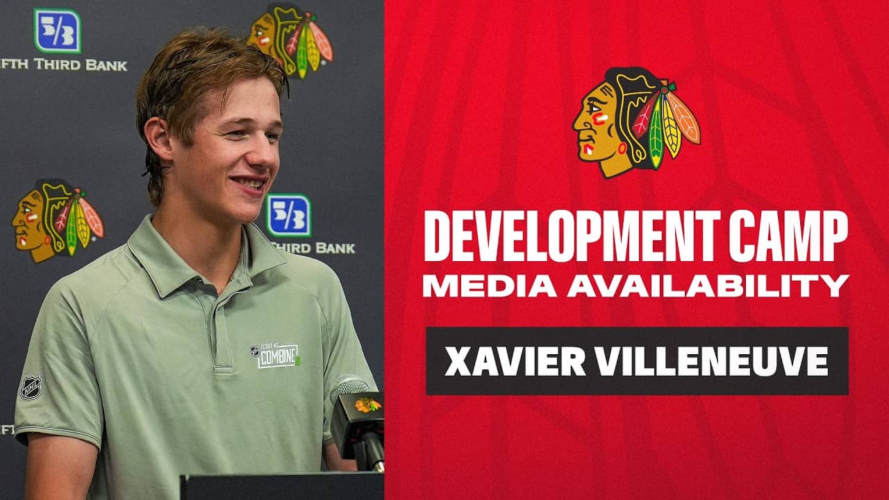 "Getting better" Xavier Villeneuve following his first day of DEV CAMP 📋 | Chicago Blackhawks