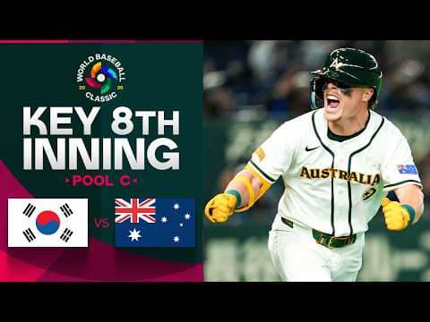 KEY 8th INNING: Travis Bazzana and Team Australia score CRUCIAL run vs. Team Korea! 🇦🇺