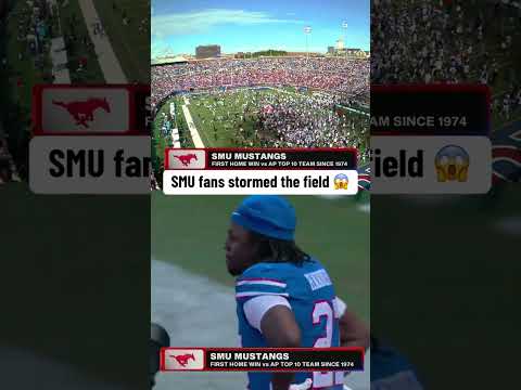 Everyone stormed the field after SMU took down No. 10 Miami 😤
