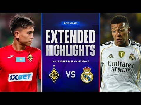 Kairat Almaty vs. Real Madrid: Extended Highlights | UCL League Phase MD 2 | CBS Sports Golazo