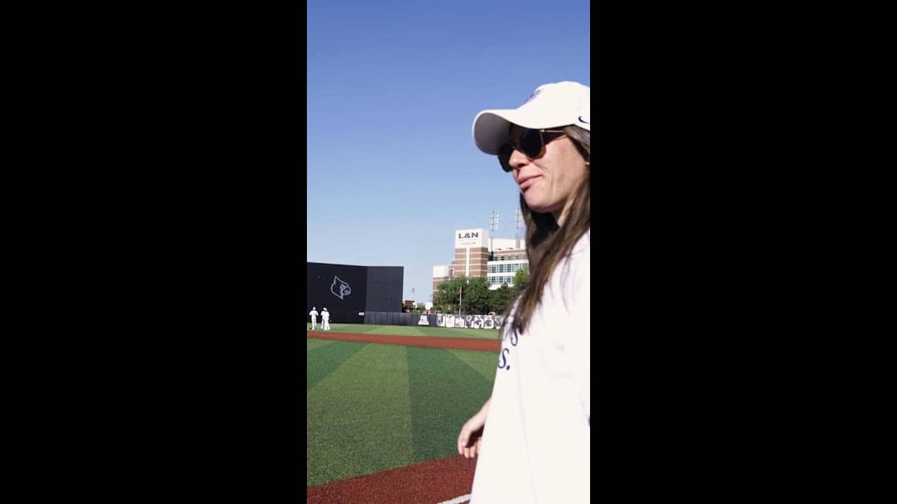 #RacingLou throws out the first pitch at Louisville Baseball