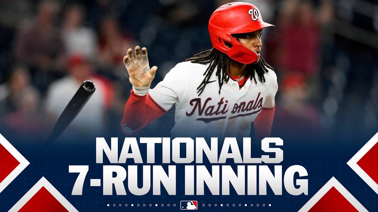BIG INNING! 🚨 CJ Abrams' grand slam highlights a 7-run frame for the Nationals! (15 runs total! 😳)