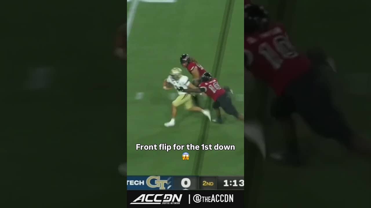 He committed to getting the first 😳 #georgiatech #accfootball #collegefootball