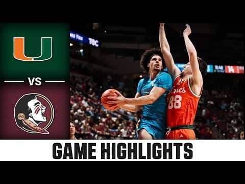 Miami vs. Florida State Game Highlights | 2025-26 ACC Men's Basketball
