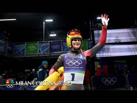 Julia Taubitz edges out Merle Fraebel for lead in singles Run 2 | Winter Olympics 2026 | NBC Sports