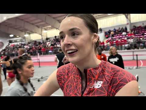 Roisin Willis after 1:57.97 American indoor 800m record in Boston