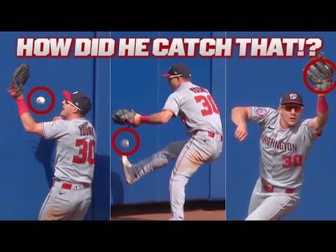 UNBELIEVABLE! Jacob Young makes a catch off his foot AND robs a game-tying homer in one game! 😱