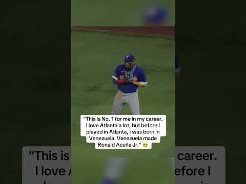 Ronald Acuna Jr. on what bringing Venezuela to its first WBC Final means to him ❤️ (via @MLB/TT)