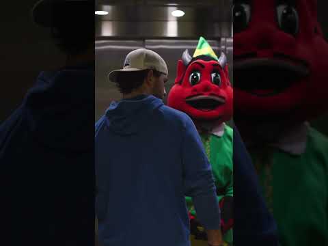 NJ Devil and Paul Cotter recreate Buddy the Elf's elevator scene