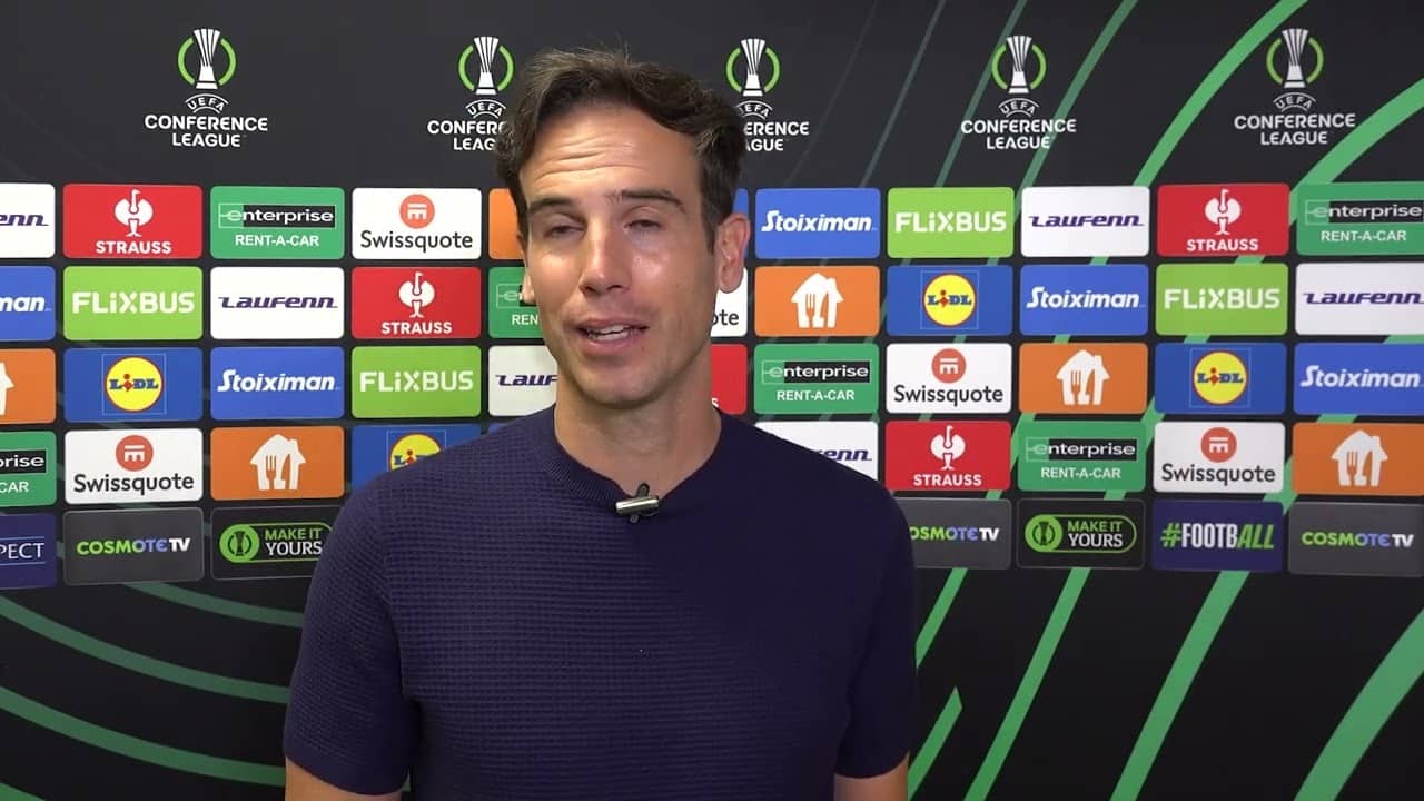 Íñigo Pérez tras clasificar al Rayo Vallecano para semifinales de Conference
