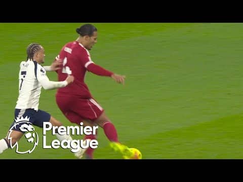 Spurs' Xavi Simons sent off for challenge on Virgil Van Dijk | Premier League | NBC Sports