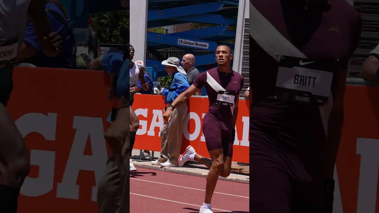 12.99 PB FOR JAMAL BRITT TO WIN THE 110MH AT THE LA GRAND PRIX 🚨🔥 #usatf #track #hurdles #win