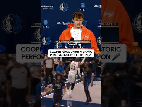 Cooper Flagg talks about his matchup with LeBron James after their historic performances tonight 🍿