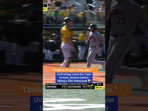 Virginia hitting coach puts faith in Zach Jackson before go-ahead RBI in 10th inning 👏 #shorts
