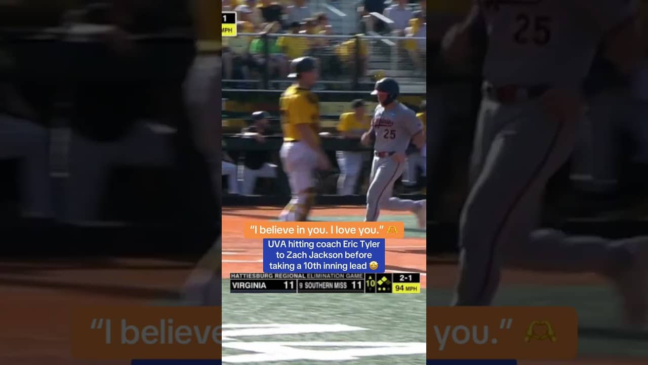 Virginia hitting coach puts faith in Zach Jackson before go-ahead RBI in 10th inning 👏 #shorts