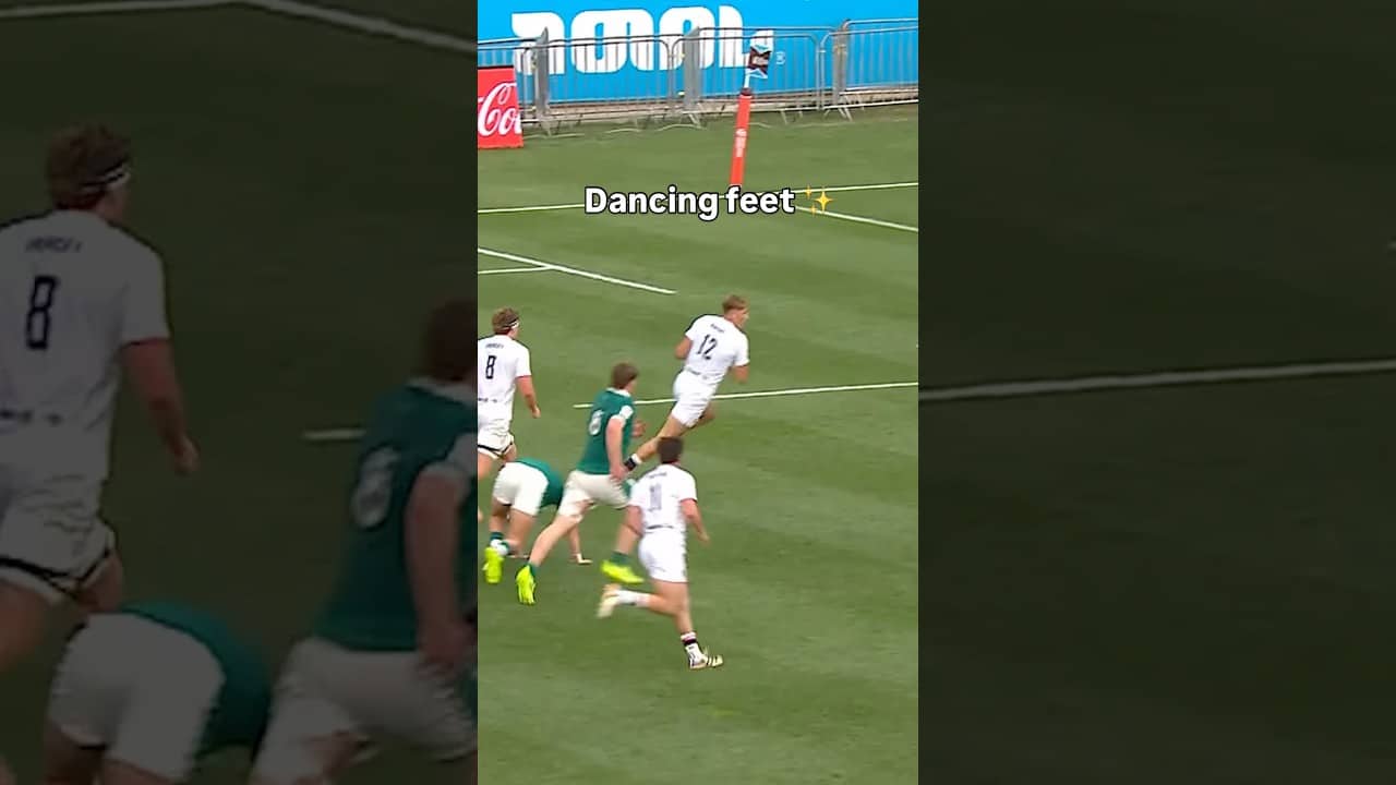 Will Knight shows off his dancing feet for England U20 Men ✨ | #englandrugby #rugby