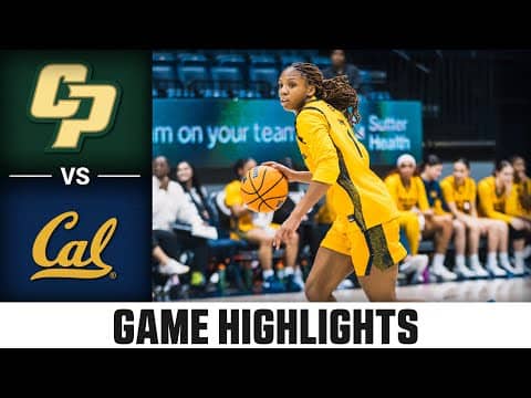 Cal Poly vs. Cal Game Highlights | 2025-26 ACC Women's Basketball