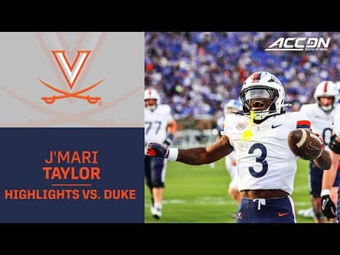 UVA Running Back J'Mari Taylor Highlights vs. Duke