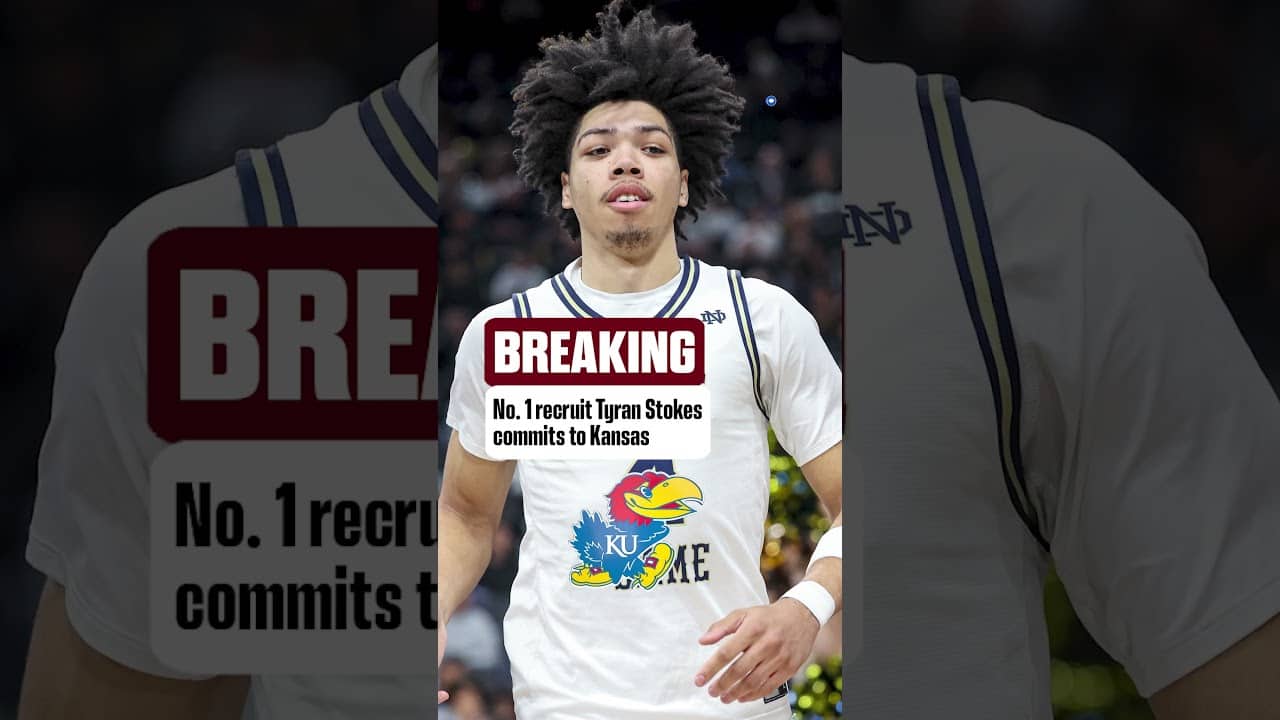 Kansas lands the No. 1 high school recruit 👀 #collegebasketball #tyranstokes #kansasjayhawks