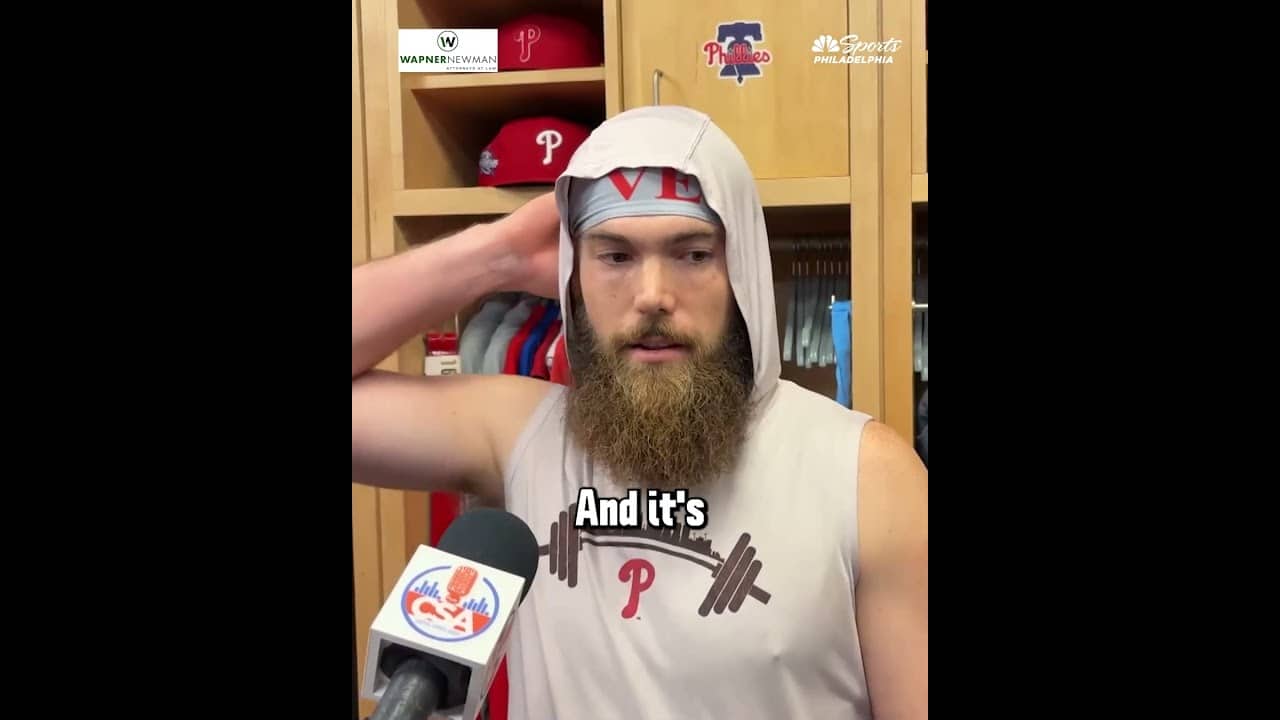 Brandon Marsh shares perfect answers after being pinch-hit for with the bases-loaded 👏
