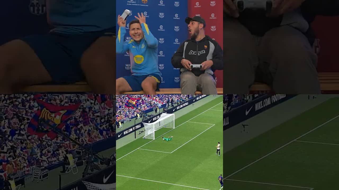 What happens when Barça players face a @play_efootball gamer? ⚽🏆 #shorts #fcbarcelona