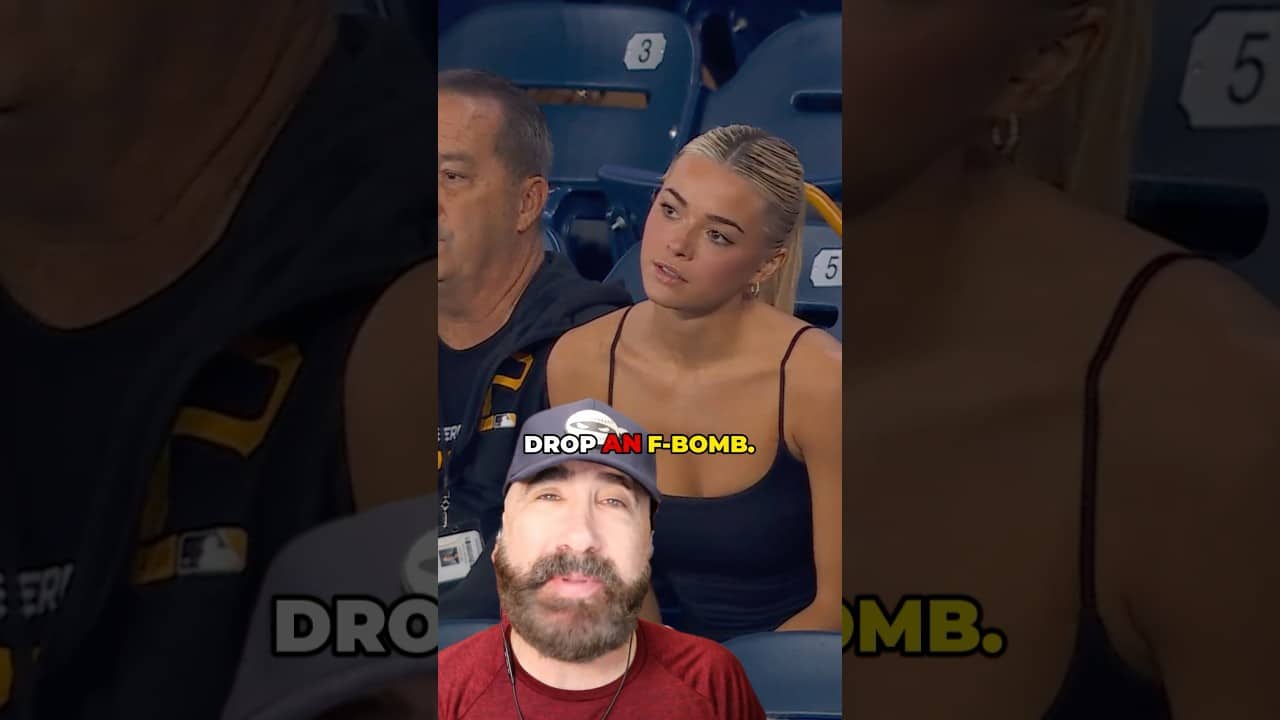 This pitch made Livvy Dunne drop an F Bomb 🤣 #baseball #mlb #livvydunne