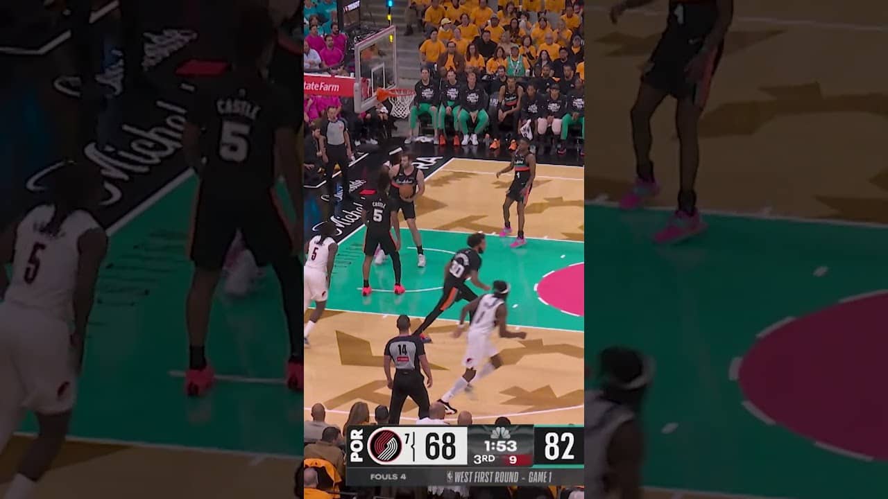 Robert Williams III LOB DUNK Playoffs vs Spurs Game 1 #dunk #slamdunk #slam #portlandtrailblazers