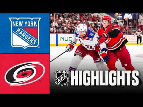 Rangers vs. Hurricanes | NHL Highlights | December 29, 2025